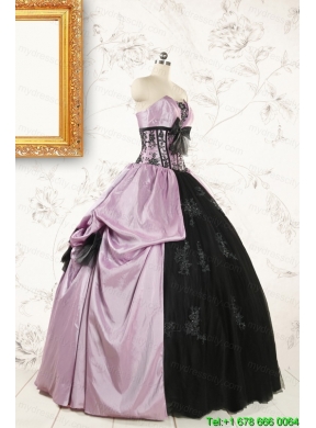 2015 Cheap Strapless Quinceanera Dresses with Appliques and Ruffles