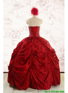 2015 Cheap Strapless Quinceanera Dresses with Beading