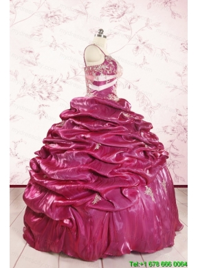 2015 Unique Appliques Quinceanera Dresses with Spaghetti Straps