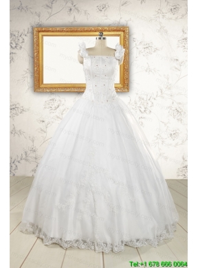 2015 Wonderful  White Quinceanera Dresses with Appliques and Beading