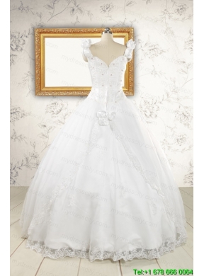 2015 Wonderful  White Quinceanera Dresses with Appliques and Beading