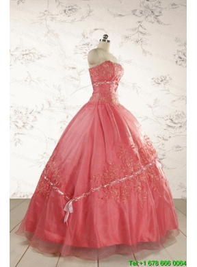 Brand New Appliques Sweet 15 Dresses Watermelon for 2015