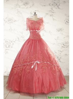 Brand New Appliques Sweet 15 Dresses Watermelon for 2015