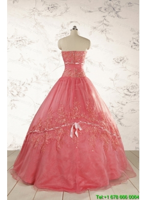 Brand New Appliques Sweet 15 Dresses Watermelon for 2015