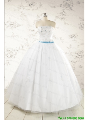 Discount White Quinceanera Dresses with Appliques