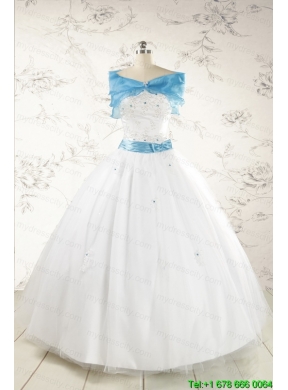 Discount White Quinceanera Dresses with Appliques