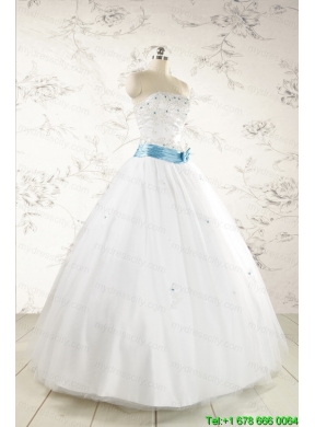 Discount White Quinceanera Dresses with Appliques