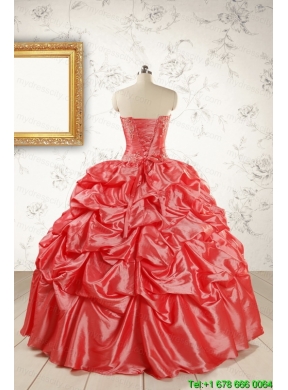 New Style Appliques Quinceanera Dresses in Watermelon