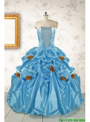New Style Baby Blue Quinceanera Dresses with Beading for 2015