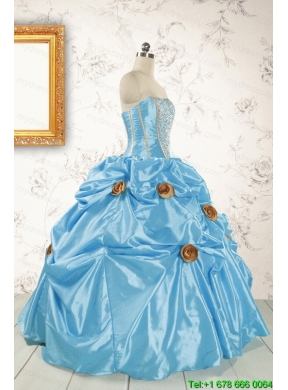 New Style Baby Blue Quinceanera Dresses with Beading for 2015