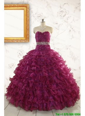 Prefect Quinceanera Dresses with Beading and Ruffles for 2015