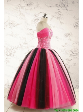 Unique Multi Color 2015 Quinceanera Dresses with Beading