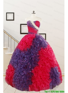 Wonderful Beading and Ruffles Multi-color Quinceanera Dresses