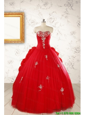 2015 Unique Sweetheart Quinceanera Dresses with Appliques