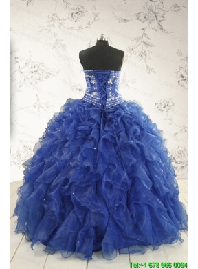 Beautiful Beading and Ruffles Quinceanera Dresses in Royal Blue