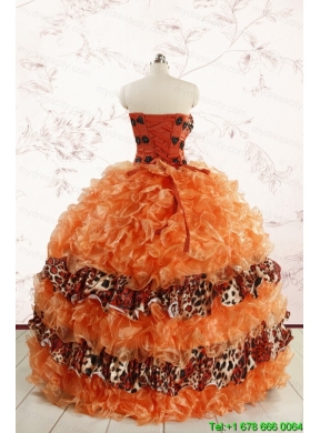 Beautiful Orange Quinceanera Dresses with Ruffles