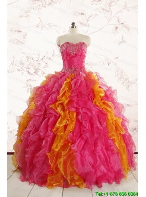Inexpensive Beading Quinceanera Dresses in Multi  Color