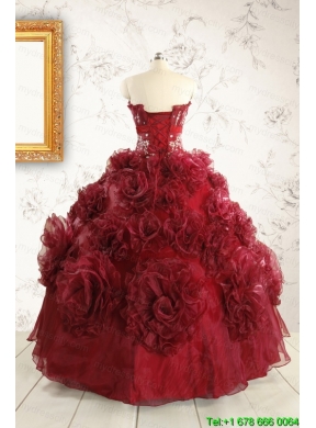 New Style Ball Gown Wine Red Quinceanera Dresses for 2015