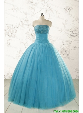 New Style Strapless Quinceanera Dresses with Beading for 2015