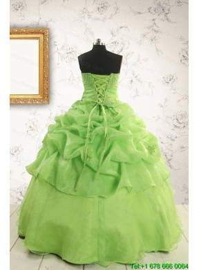 Perfect Green Quinceanera Dresses with Beading and Ruffles