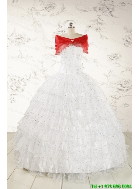 The Most Popular White Sequins Ball Gown Quinceanera Dresses for 2015