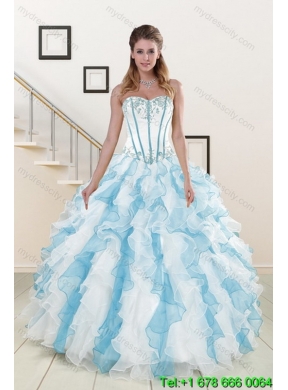 2015 Designer Appliques and Ruffles Quince Dresses in Multi Color
