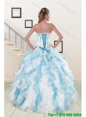 2015 Designer Appliques and Ruffles Quince Dresses in Multi Color