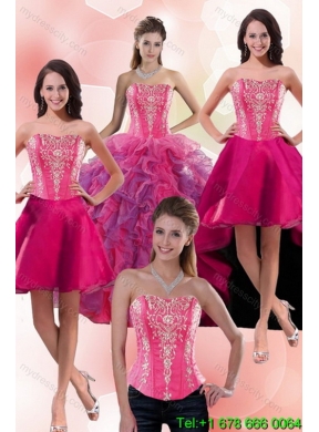 2015 Designer Multi Color Sweet 16 Dresses with Appliques and Ruffles