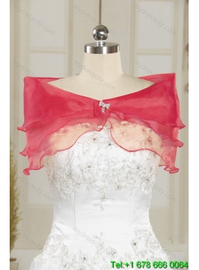 2015 Designer Strapless Hot Pink Dresses for Quince with Appliques