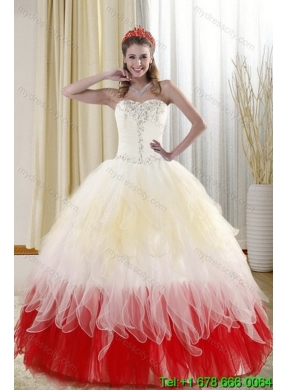 2015 Designer Sweetheart Quinceanera Dresses with Beading