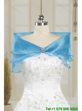 Designer Baby Blue Sweetheart 2015 Sweet 15 Dresses with Embroidery and Ruffles