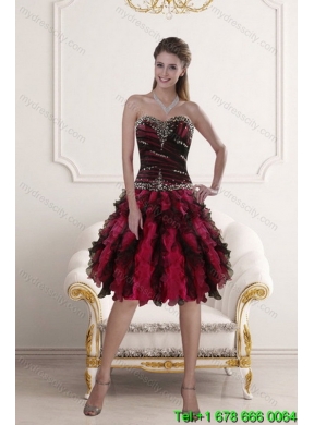 Designer Multi Color Dresses for Quince with Ruffles and Beading