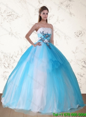 Designer Multi Color Quinceanera Dress with Appliques and Beading