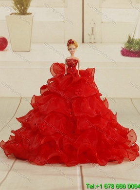 Designer Ruffles and Appliques Quince Dresses in Hot Pink