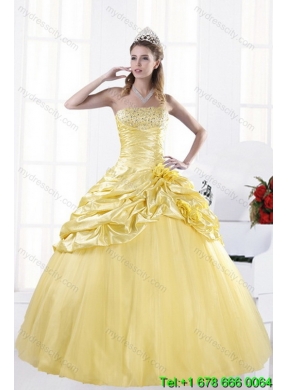 Designer Strapless Beading Quinceanera Dresses for 2015