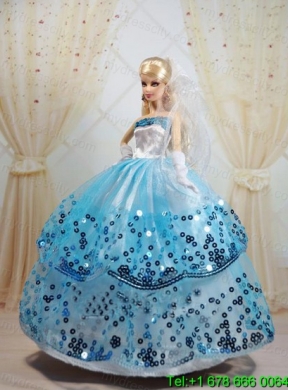 Sequin Decorate and Ball Gown Dress for Noble Barbie
