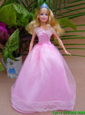 Sweet A-line and Floor-length For Party Barbie Doll Dress