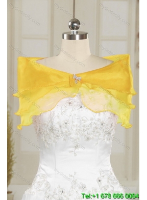 2015 Detachable Ruching Quinceanera Skirts in Yellow and Green