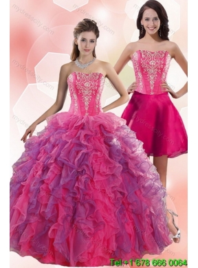 2015 Detachable Spring Multi Color Quinceanera Skirts with Appliques