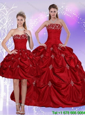 2015 Detachable Strapless Quinceanera Skirts with Embroidery and Pick Ups