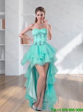 Detachable Apple Green Sweetheart 2015 Quinceanera Skirts with Appliques and Beading