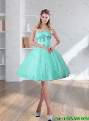 Detachable Apple Green Sweetheart 2015 Quinceanera Skirts with Appliques and Beading
