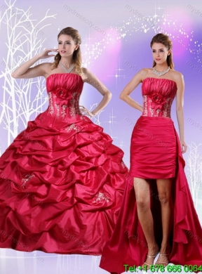 Detachable Appliques and Pick Ups Quinceanera Skirts in Red