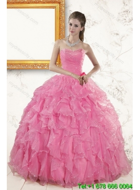 Detachable Baby Pink Quinceanera Skirts with Beading and Ruffles