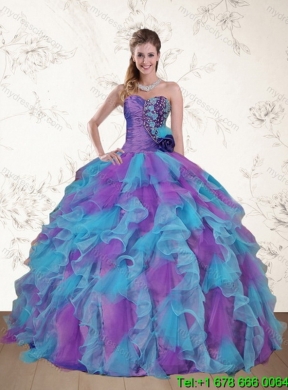 Detachable Multi Color Strapless Quinceanera Skirts with Beading and Ruffles