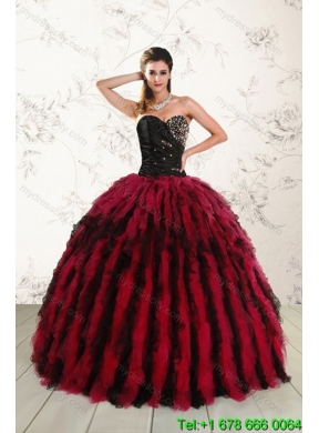 Detachable Multi Color Sweetheart Quinceanera Skirts with Beading and Ruffles