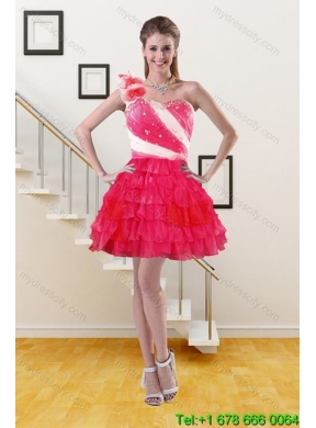Detachable One Shoulder Ruffled Layers and Beading Multi Color Quinceanera Skirts for 2015