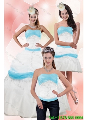 Detachable Strapless Ball Gown Quinceanera Skirts with Appliques for 2015