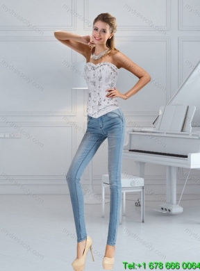 Detachable White Sweetheart 2015 Quinceanera Skirts with Ruffles and Beading