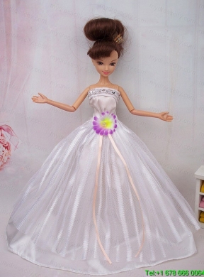 Hand Made Flower Ball Gown Barbie Doll Dress